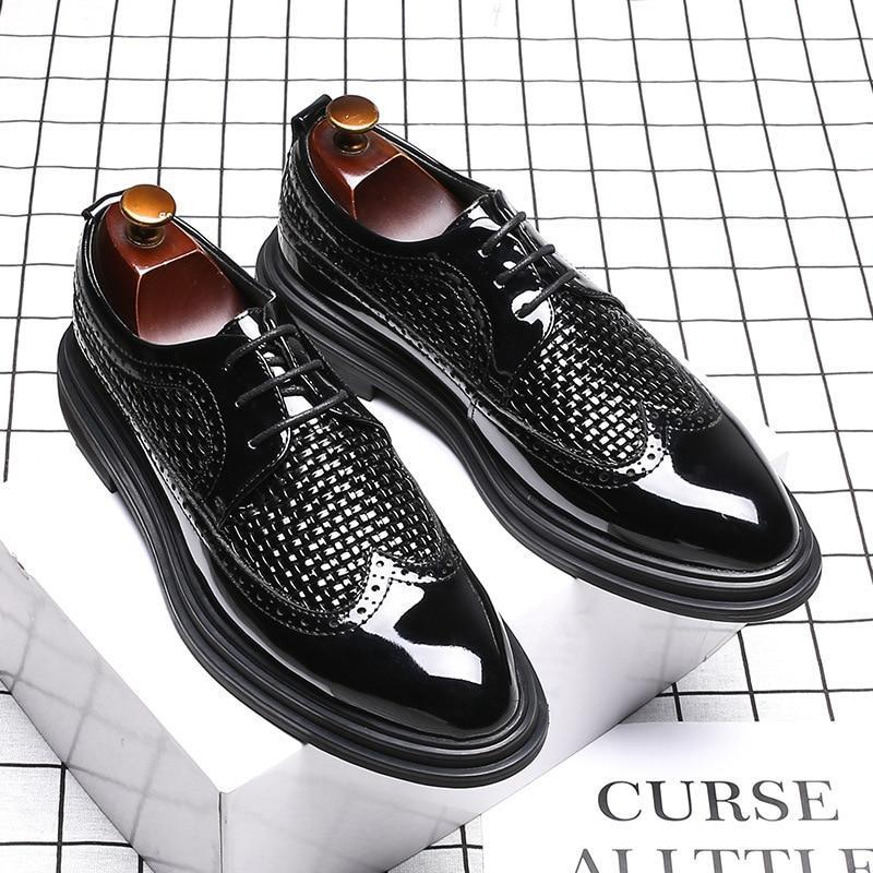 Black Patent Leather Men Formal Shoes - 191227